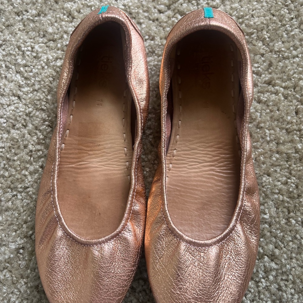 Tieks Rose Gold Leather Ballet Flats